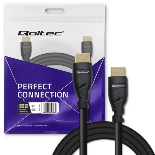 Qoltec HDMI v2.1 cable UHS 8K 60Hz 26AWG GOLD 5m - Image 4