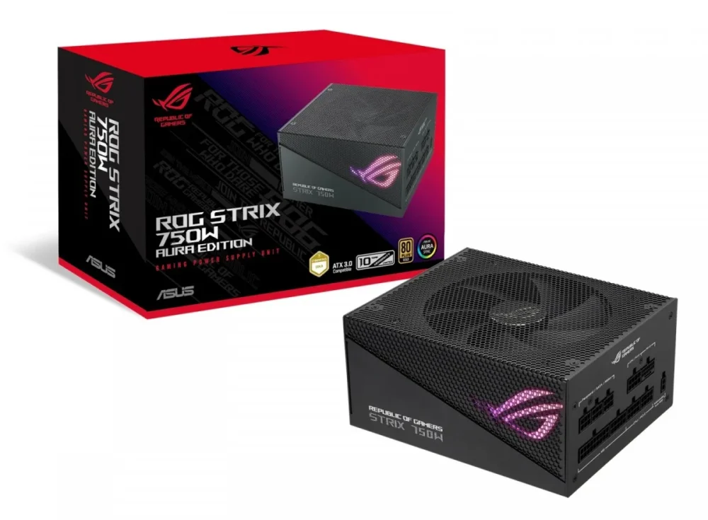 Asus захранващ блок Rog Strix 750W 80+ Gold Aura ATX 3.0 черен