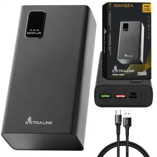 Extralink Powerbank EPB-068 USB-C EX.19508 black - Image 2