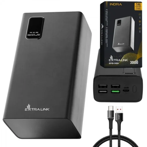 Extralink Powerbank EPB-069 USB-C EX.19515 black - Image 2