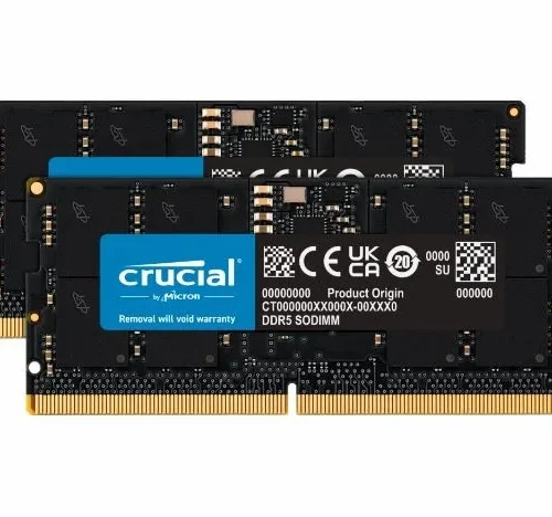 Crucial памет за лаптоп DDR5 SODIMM 96GB(2*48) /5600 CL46 (16Gbit)