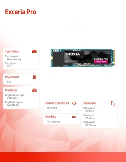 Kioxia SSD Exceria Pro drive 1TB NVMe 2280 - Image 5