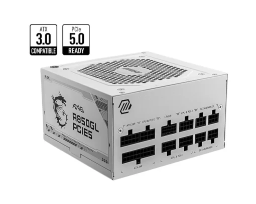 MSI Modular захранващ блок MAG A850GL PCIE5 850W 80PLUS GOLD white - Image 5