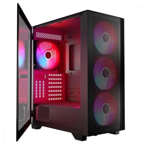 MODECOM черен CASE MISTRAL ARGB FLOW MIDI USB 3.0x2