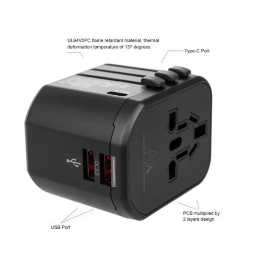 Maclean Travel adapter socket MCE238N EU US AUS UK - Image 3