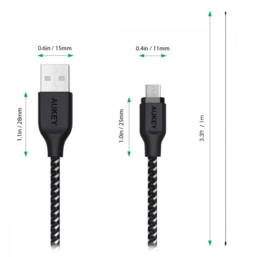 AUKEY AUKEY CB-AM2 Nylon Quic k Charge micro USB-USB - Image 3