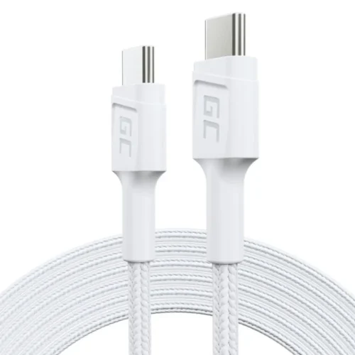 Green Cell PowerStream USB-C to USB-C кабел 2m PD 60W QC 3.0 white