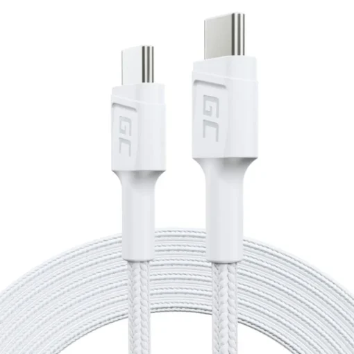 Green Cell PowerStream USB-C to USB-C cable 2m PD 60W QC 3.0 white