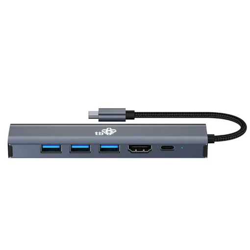 TB Adapter HUB USB C 6in1 - HDMI, USBx3, PD, RJ-45 - Image 5