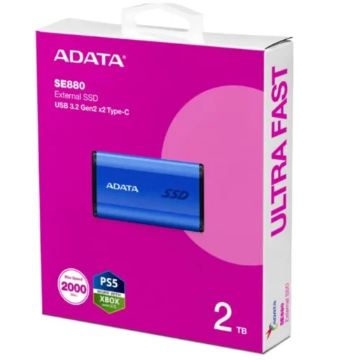 Adata външен SSD SE880 2TB USB3.2A/C Gen2x2 Blue - Image 2