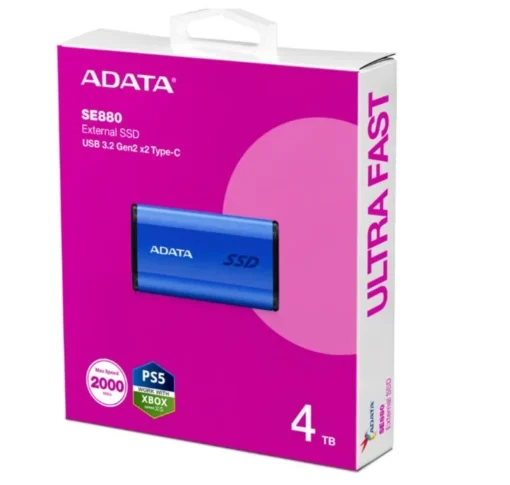 Adata външен SSD SE880 4TB USB3.2A/C Gen2x2 Blue - Image 2