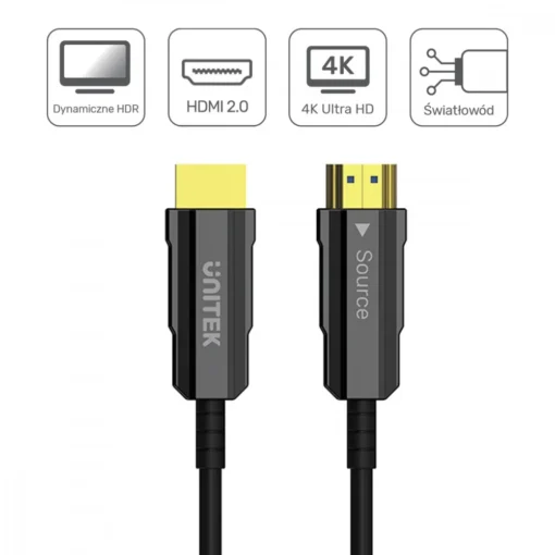 Unitek HDMI Optic Cable 2.0 10M 4K60Hz C11072BK-10M - Image 4