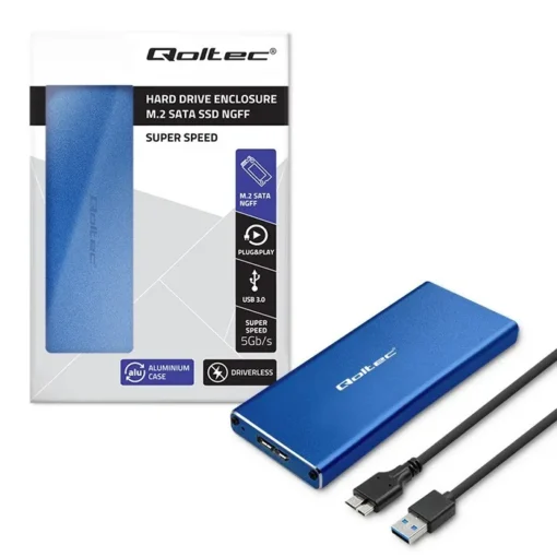 Qoltec Enclosure M.2 SSD drive SATA,NGFF,USB3.0,2TB - Image 4