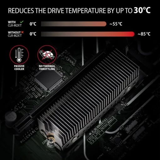 AXAGON CLR-M2XT passive ALU heatsink M.2 20mm heigh - Image 4