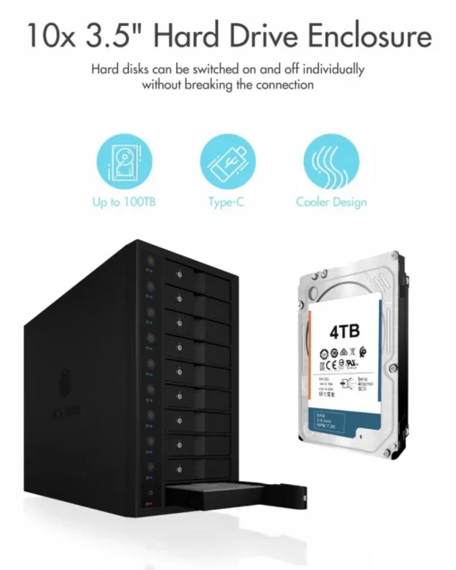 IcyBox ICY BOX IB-3810-C31 10x HDD Single System - Image 5