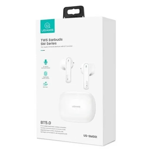 USAMS Bluetooth Headphones TW S 5.0 SM Series white - Image 2