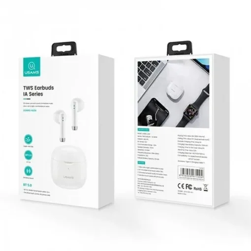 USAMS Bluetooth Headphones TW S 5.0 IA Series White - Image 2