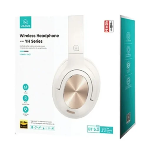 USAMS Bluetooth headphones 5. 3 US-YH Series Beige - Image 2