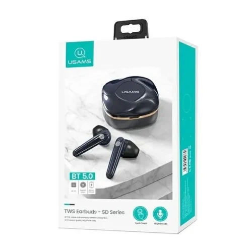 USAMS Bluetooth слушалки TW S 5.0 SD Series blue