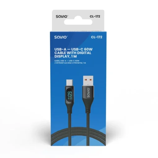 Savio USB Cable 60W CL0172 1m SAVIO - Image 2