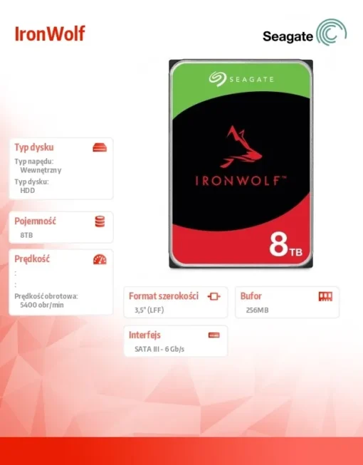 Seagate Drive IronWolf 8TB 3,5 256MB ST8000VN002 - Image 4