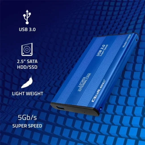 Qoltec Hard Drive adapterUSB3.0 HDD/SSD 2.5SATA3 blue - Image 2