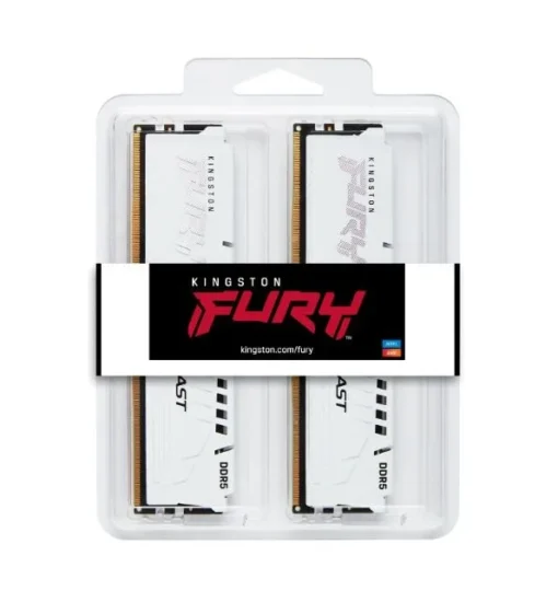 Kingston памет DDR5 Fury Beast 32GB(2*16GB)/6000 CL30 XMP white - Image 2