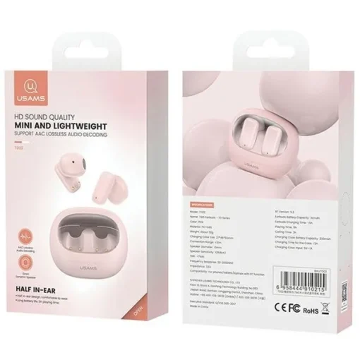 USAMS Bluetooth Headphones 5.3 TWS TD Series pink - Image 2