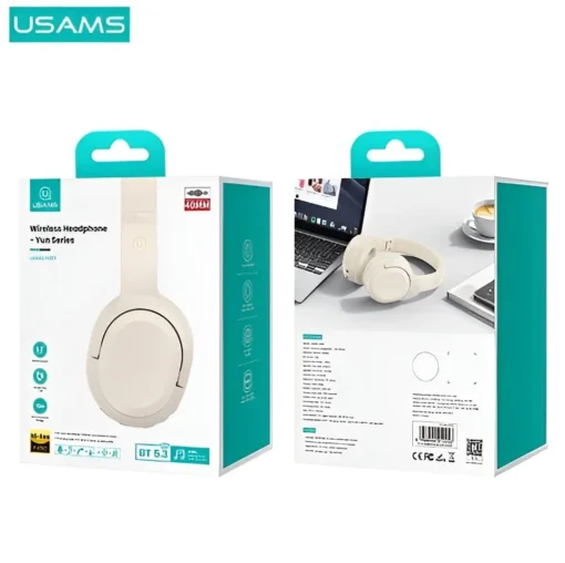 USAMS Bluetooth Headphones 5.3 Yun Series beige - Image 2