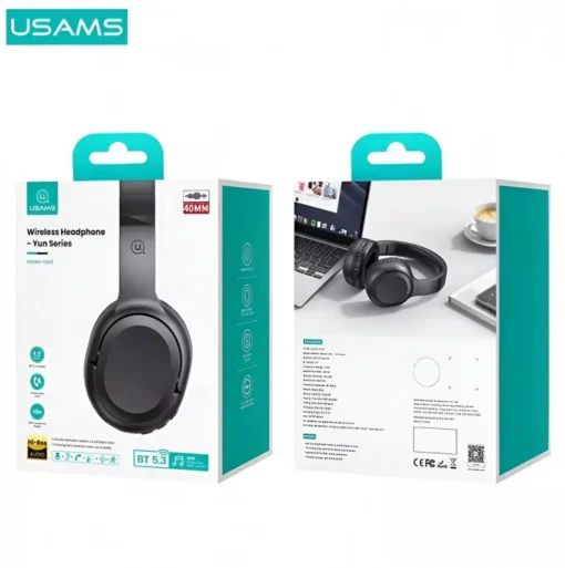 USAMS Bluetooth Headphones 5.3 Yun Series Black - Image 5