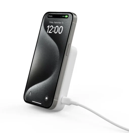 Belkin Powerbank with stand 10000mAh Qi2 MagSafe White - Image 3