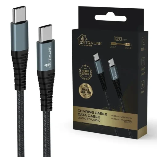 Extralink Cable USB Type-C to USB Type-C Smart Life 1.2m black