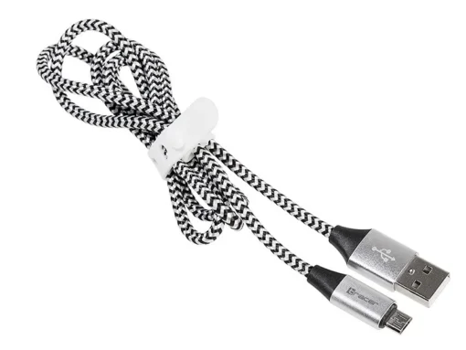 Tracer Cable USB 2.0 AM-micro 1m black-silver - Image 2