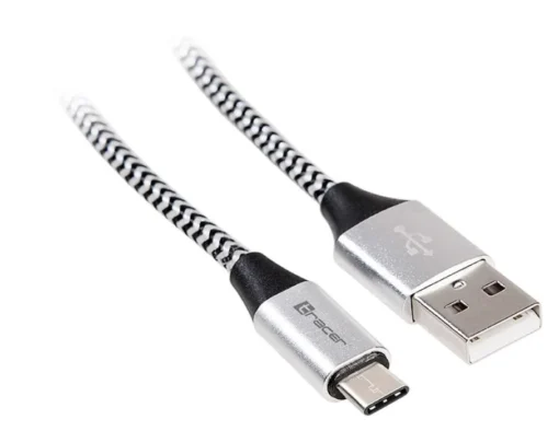 Tracer Cable USB 2.0 wire TYP E-C A Male 1.0m black-silver - Image 3