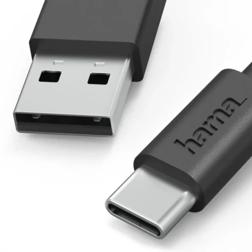 Hama usb cable usb-A usb-C black - Image 2