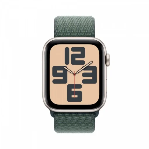 Apple Watch SE GPS 40 mm Starlight Aluminium Case with Lake Green Sport Loop - Image 2