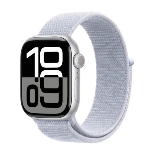 Apple Watch Series 10 GPS 42 mm Silver Aluminium Case with Blue Cloud Sport Loop