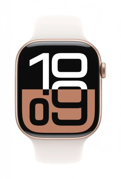 Apple Watch Series 10 GPS 46 mm Rose Gold Aluminium Case with Light Blush Sport Band - S/M - Image 2