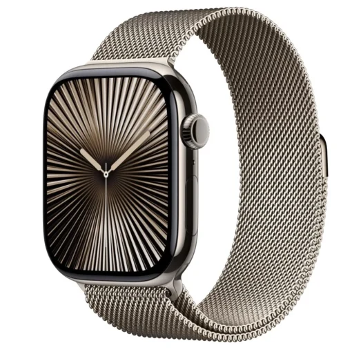 Apple Watch Series 10 GPS + Cellular 46 mm Natural Titanium Case with Natural Milanese Loop - S/M