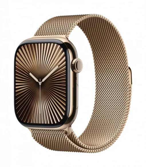 Apple Watch Series 10 GPS + Cellular 46 mm Gold Titanium Case with Gold Milanese Loop - S/M