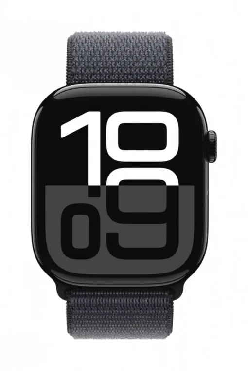 Apple Watch Series 10 GPS + Cellular 46 mm Jet Black Aluminium Case with Ink Sport Loop - Image 2