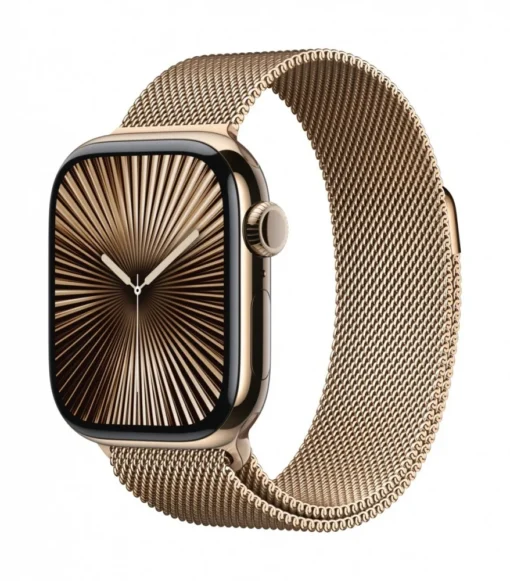 Apple Watch Series 10 GPS + Cellular 42 mm Gold Titanium Case with Gold Milanese Loop