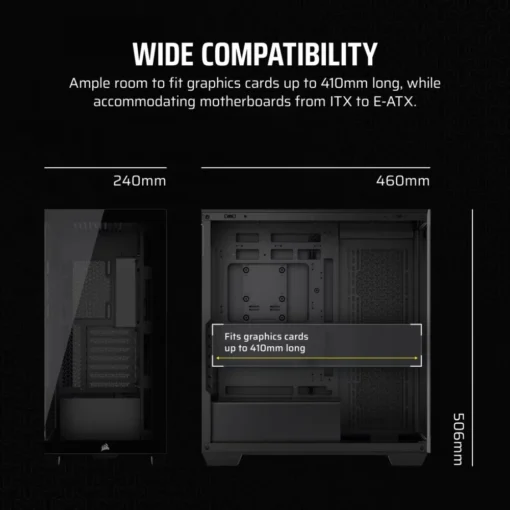 Corsair кутия за компютър 3500X TG Mid-Tower black - Image 5