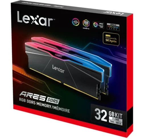 Lexar памет за компютър DDR5 ARES RGB 32GB(2*16GB)/7600 black - Image 2