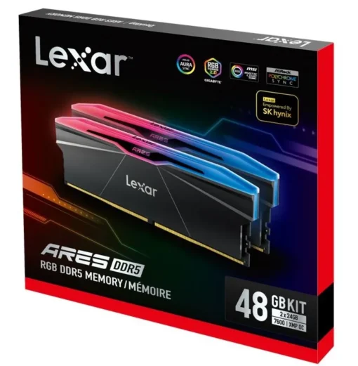 Lexar памет за компютър DDR5 ARES RGB 48GB(2*24GB)/7600 black - Image 2