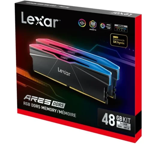 Lexar памет за компютър DDR5 ARES RGB 48GB(2*24GB)/8000 black - Image 2