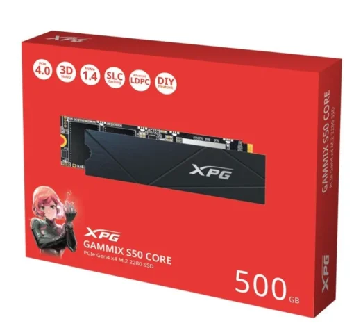 Adata SSD диск XPG GAMMIX S50 CORE 500G PCIe 4x4 3.5/2.2 M2 - Image 2