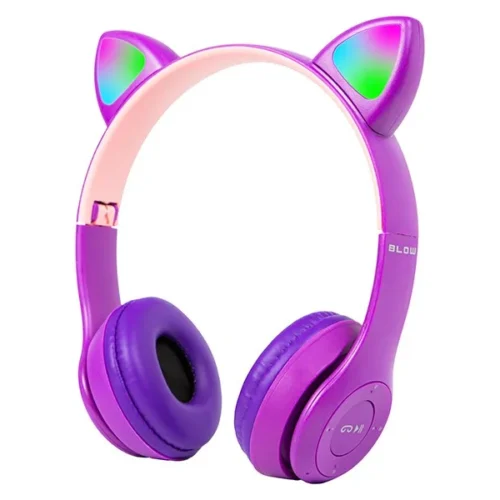 BLOW Wireless headset синtooth 5.0 LED for kids лилав ears