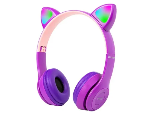 BLOW Wireless headset Bluetooth 5.0 LED for kids purple ears