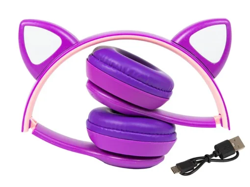 BLOW Wireless headset Bluetooth 5.0 LED for kids purple ears - Image 3